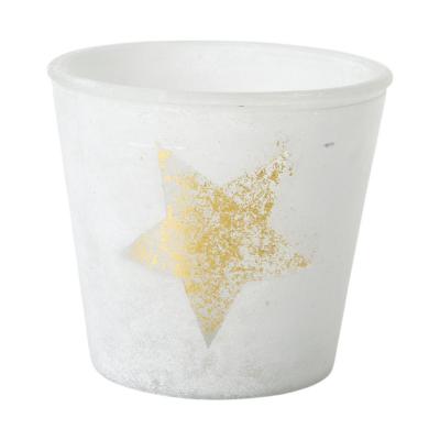 Topf frosty mit Metallic-Stern gold f. 12er