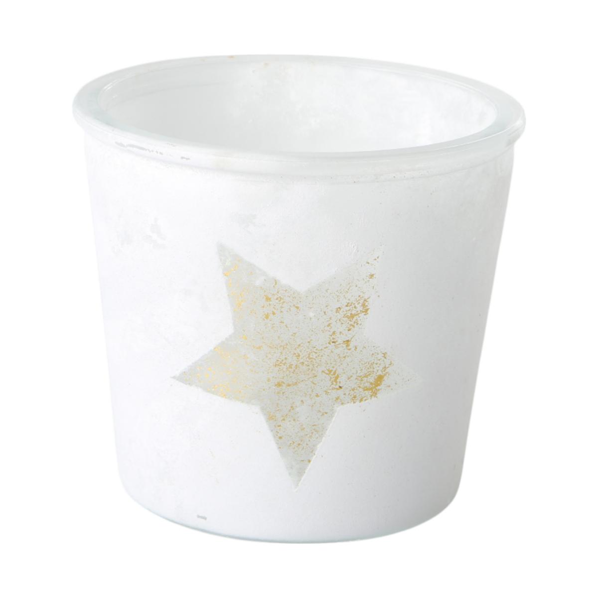 Topf frosty mit Metallic-Stern gold f. 10er