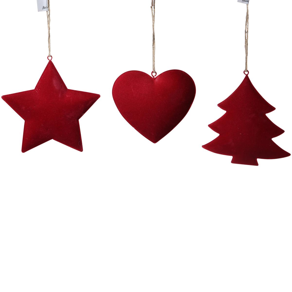 Metall Herz/Baum/Stern Hänger Motivmix