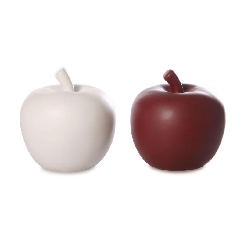 Dekoapfel weiß/bordeaux Farbmix