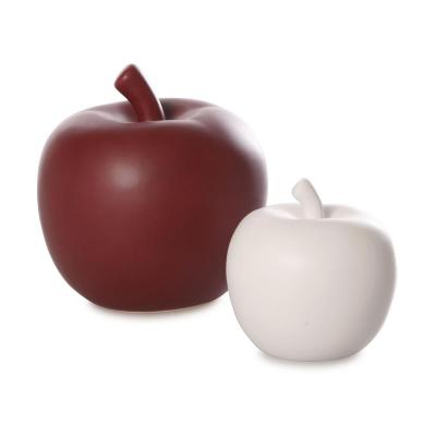 Dekoapfel weiß/bordeaux Farbmix