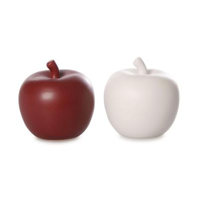 Dekoapfel weiß/bordeaux Farbmix