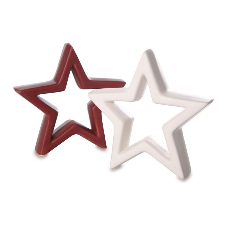 Sternaufsteller weiß/bordeaux Farbmix