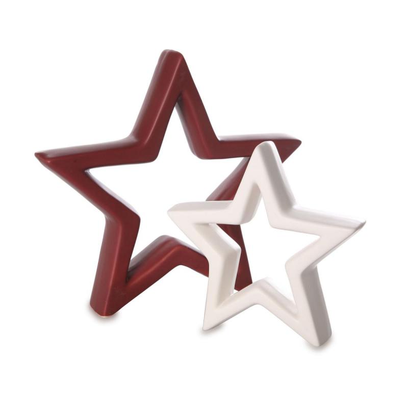 Sternaufsteller weiß/bordeaux Farbmix