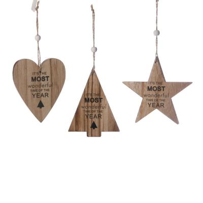 Hänger Baum/Herz/Stern mit Spruch Motivmix