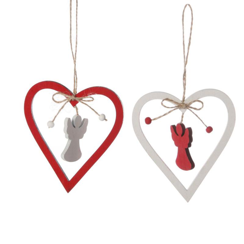 Herz/Sternhänger mit Engel/Stern Motiv-/Farbmix