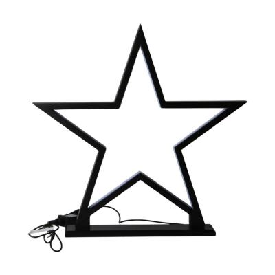 Bambus-Tischlampe Stern schwarz