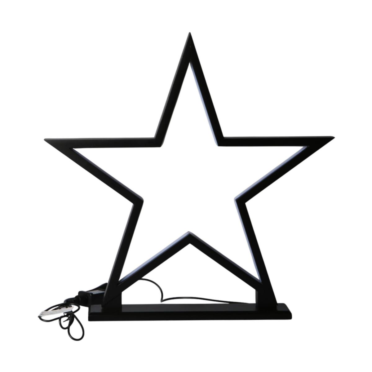 Bambus-Tischlampe Stern schwarz