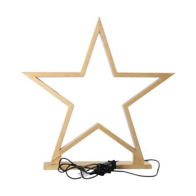 Bambus-Tischlampe Stern natur