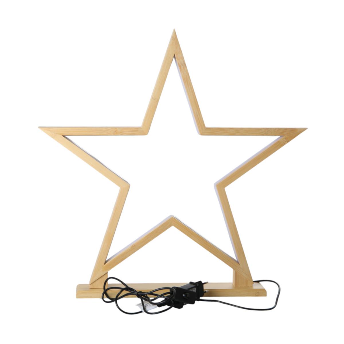 Bambus-Tischlampe Stern natur