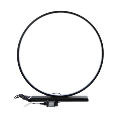 Bambus-Tischlampe Ringförmig schwarz