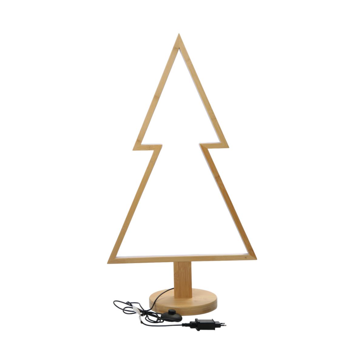 Bambus-Tischlampe Tannenbaum natur