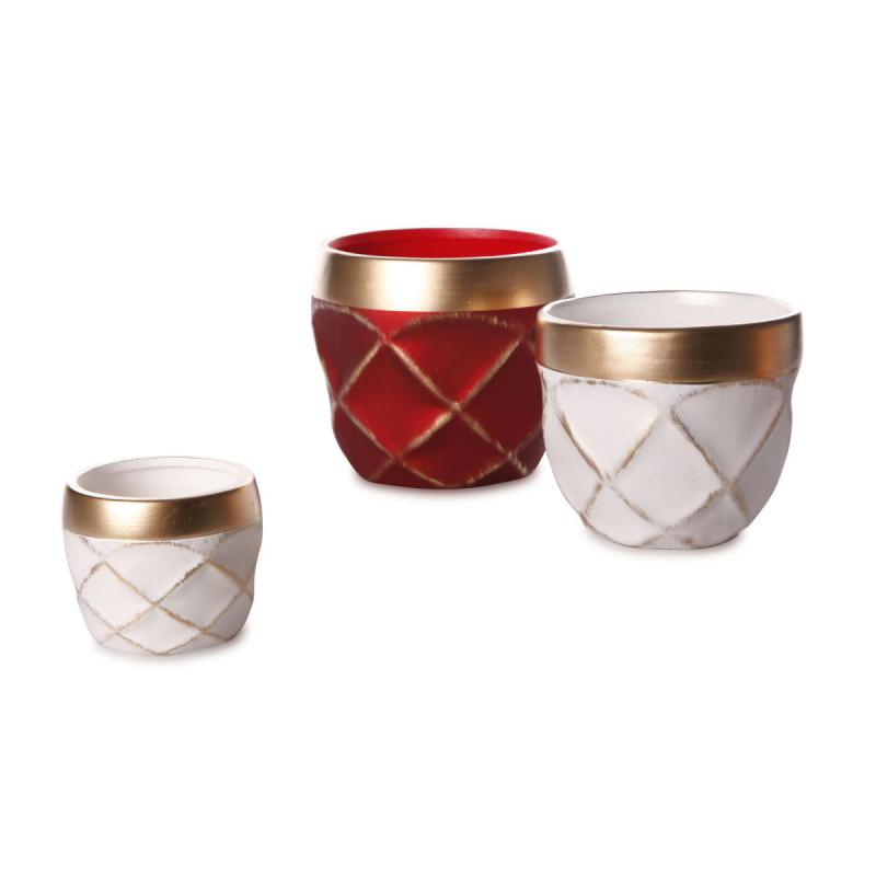 Topf Raute für 10,5er weiß/rot gemischt