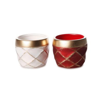 Topf Raute für 6er weiß/rot gemischt