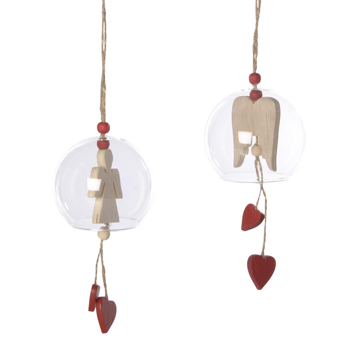 Hänger Glaskuppel Engelflügel/Engel Motivmix