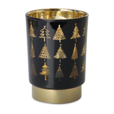 LED-Windlicht mit Tannenbäumen
