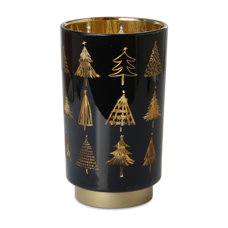 LED-Windlicht mit Tannenbäumen