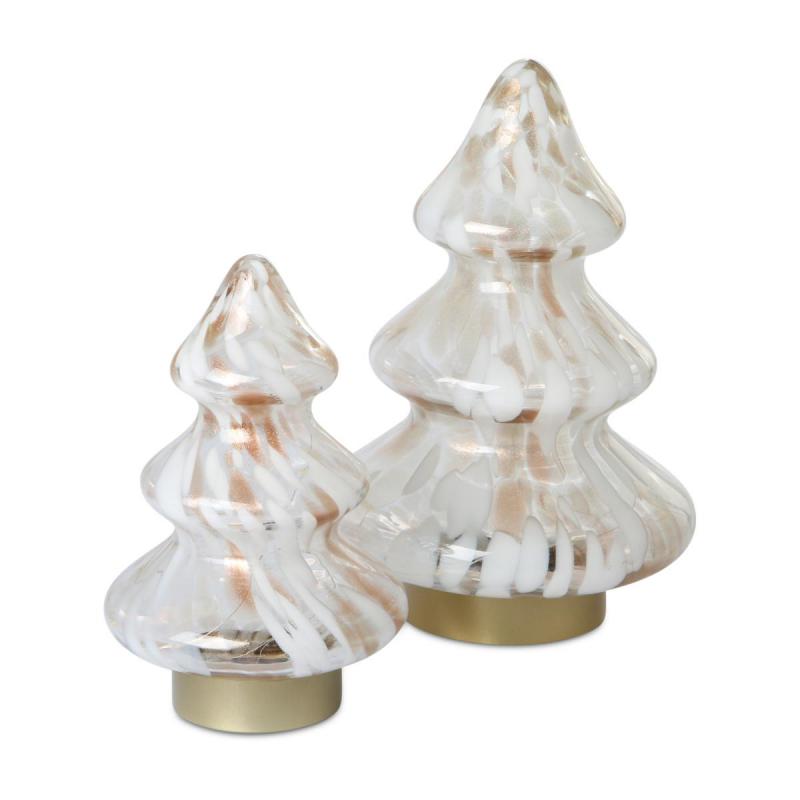 LED-Weihnachtsbaum aus Glas weiß