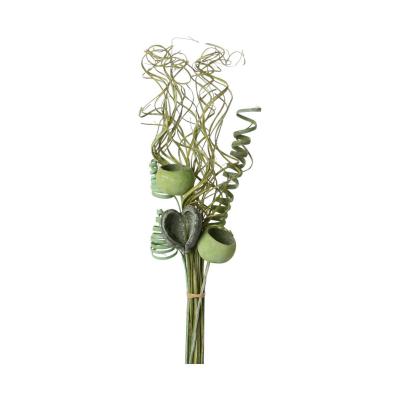 Trockenblumen-Bouquet gr&uuml;n frosted