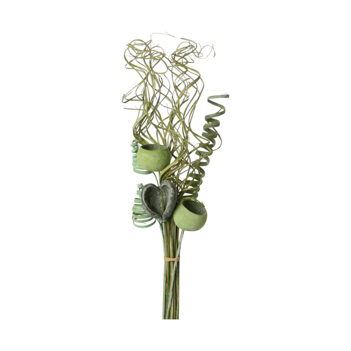 Trockenblumen-Bouquet gr&uuml;n frosted