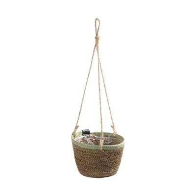 Hängestrohkorb mit grünen Rand