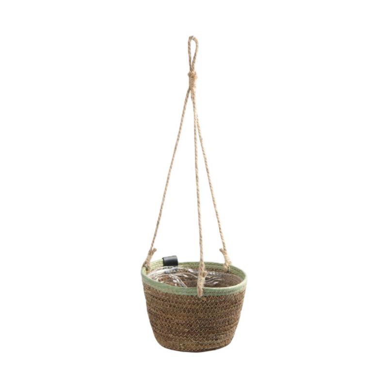 Hängestrohkorb mit grünen Rand