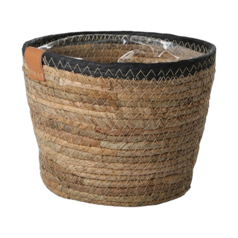 Strohkorb mit schwarzen Rand