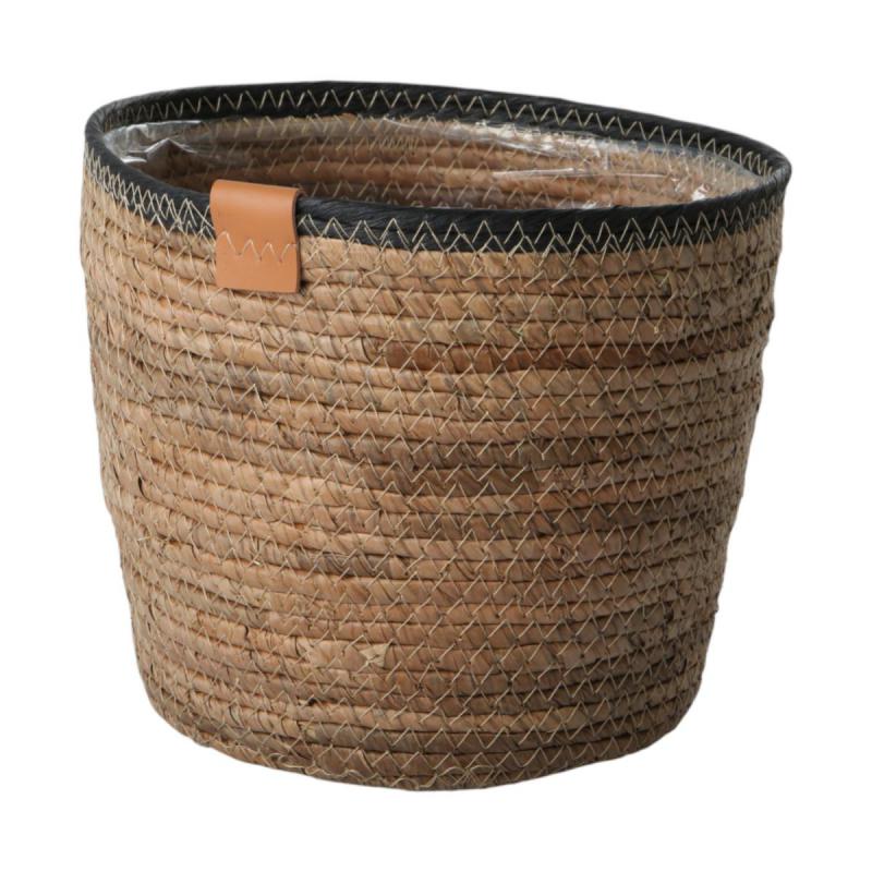 Strohkorb mit schwarzen Rand