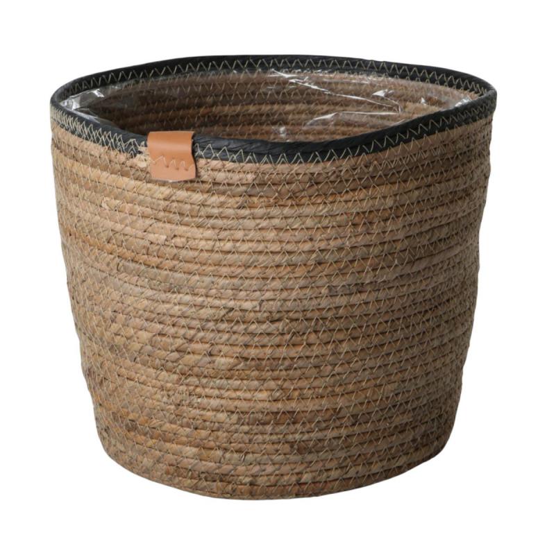 Strohkorb mit schwarzen Rand