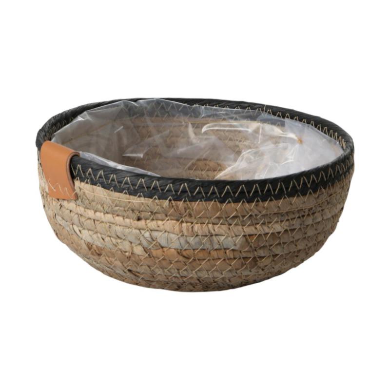 Strohkorb mit schwarzen Rand