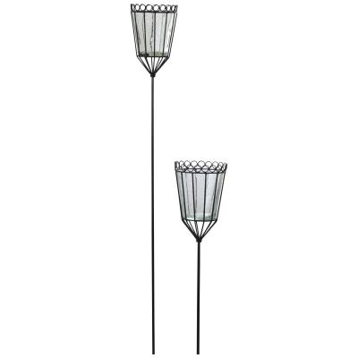 Kerzenhalter aus Glas mit Metallstab