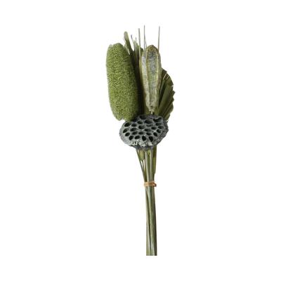 Trockenblumen-Bouquet gr&uuml;n frosted