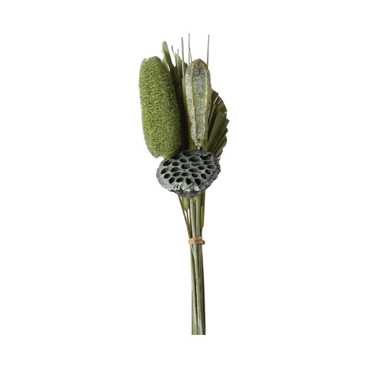 Trockenblumen-Bouquet gr&uuml;n frosted