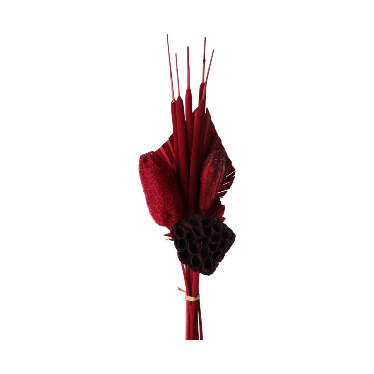 Trockenblumen-Bouquet rot