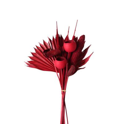 Trockenblumen-Bouquet rot