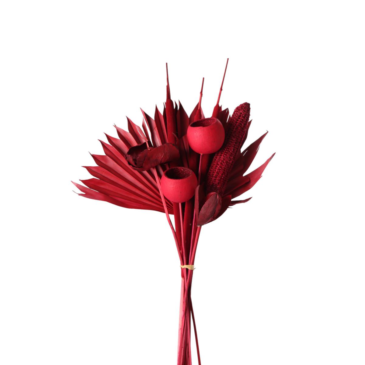 Trockenblumen-Bouquet rot