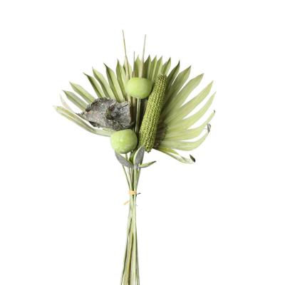 Trockenblumen-Bouquet gr&uuml;n frosted