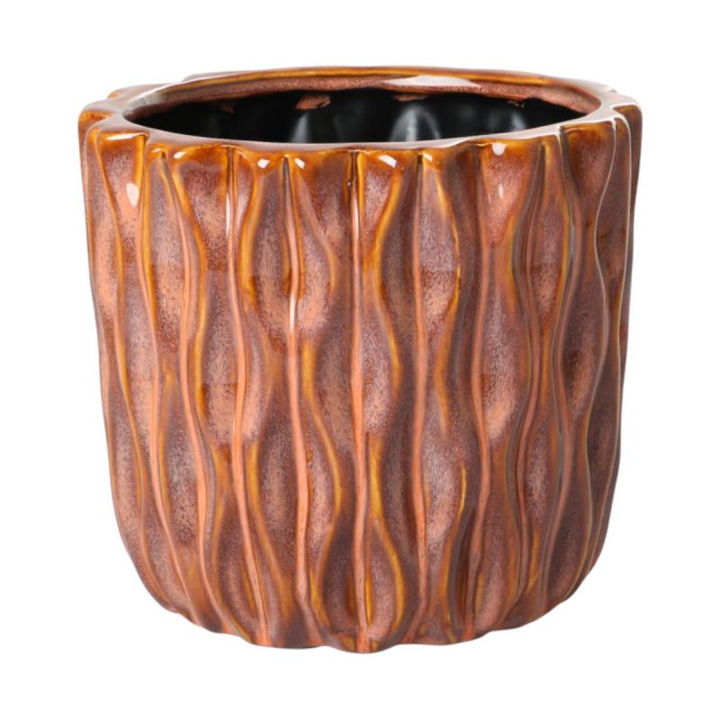 Übertopf glasiert pink für 14er