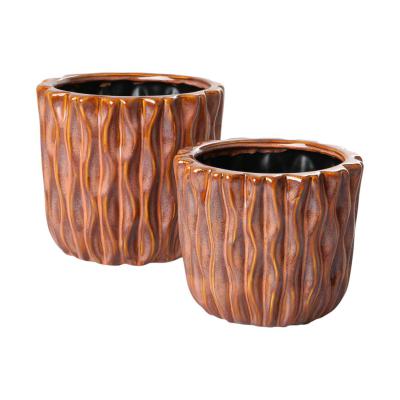 Übertopf glasiert pink für 14er