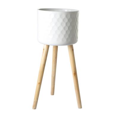 Übertopf mit Beinständer weiß