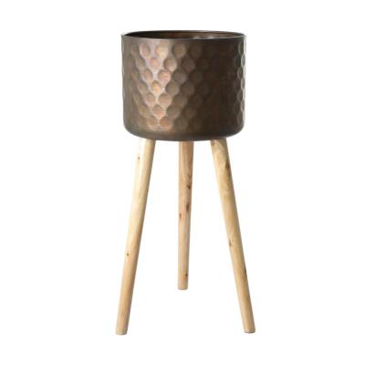 Übertopf mit Beinständer braun