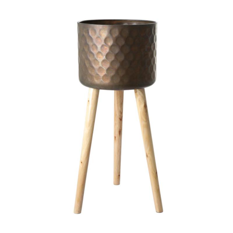 Übertopf mit Beinständer braun