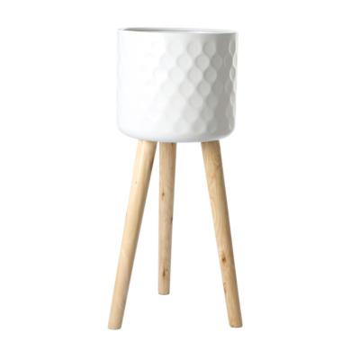 Übertopf mit Beinständer weiß