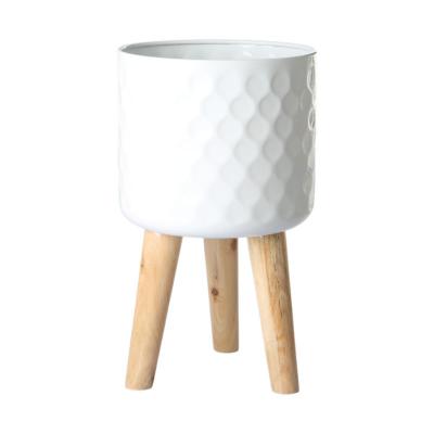 Übertopf mit Beinständer weiß