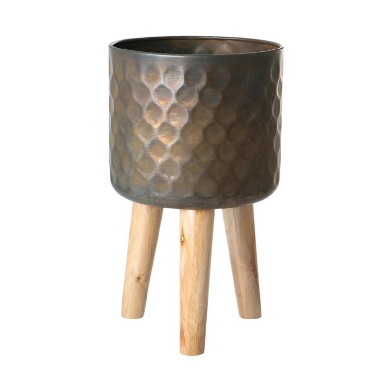 Übertopf mit Beinständer braun