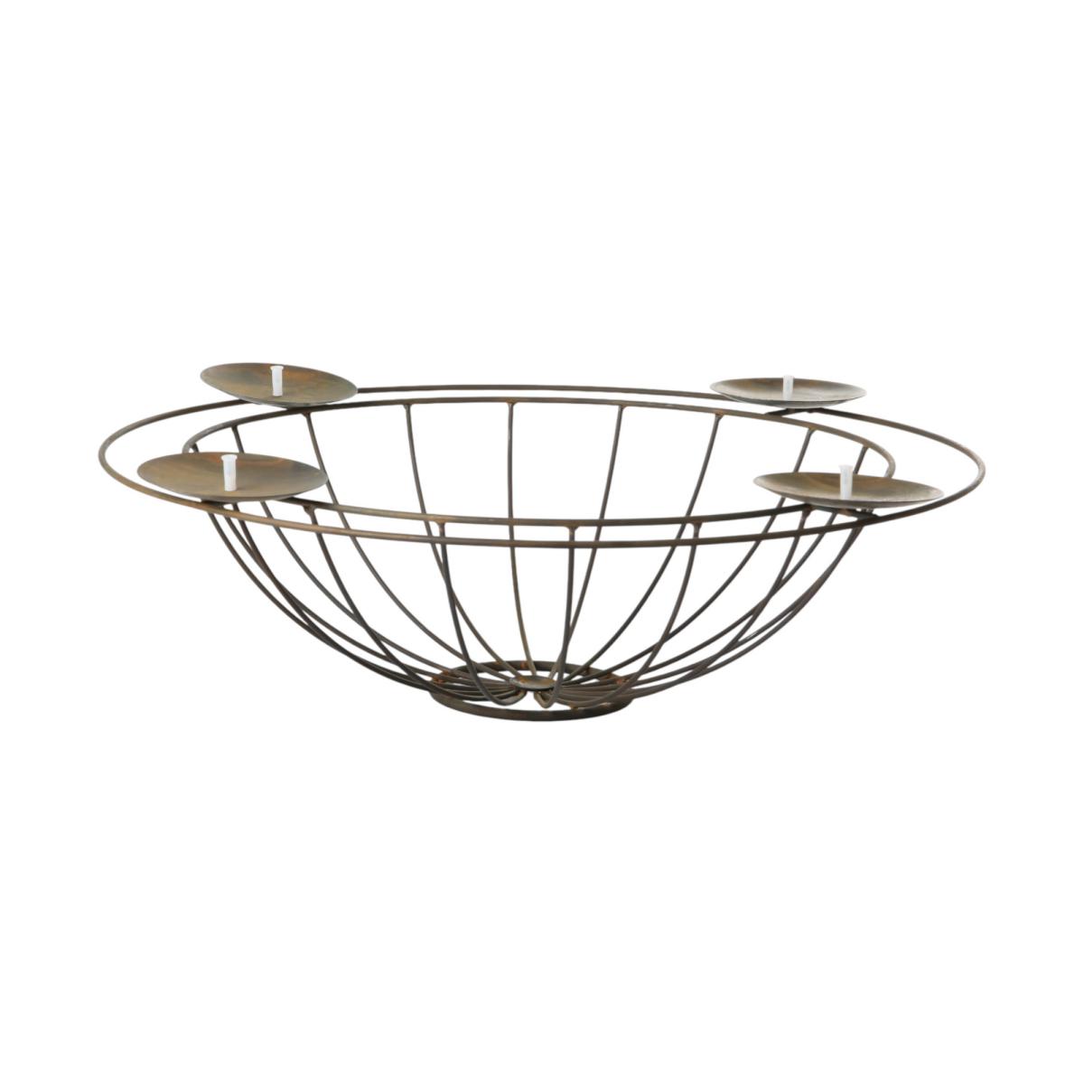 Adventskranzschale mit Kerzenteller