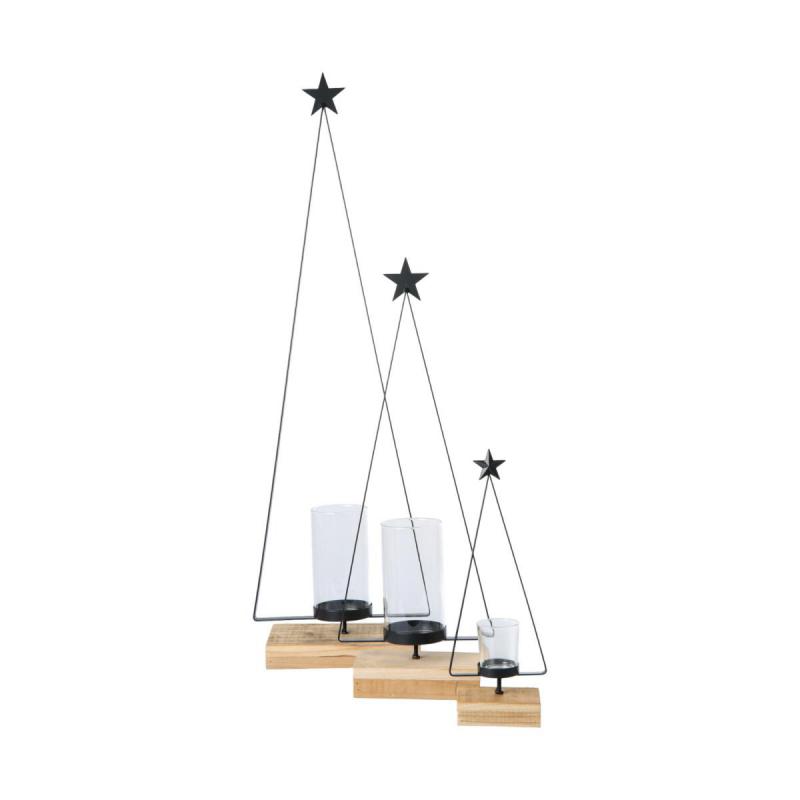 Tannenbaumaufsteller mit Teelichtglas