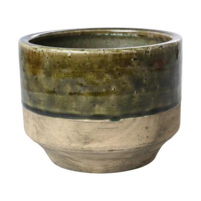 Topf glasiert farbverlauf braun