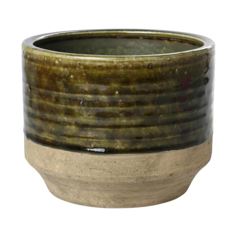 Topf glasiert farbverlauf braun