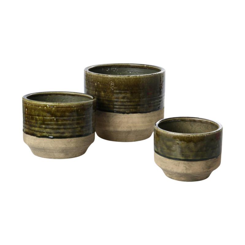 Topf glasiert farbverlauf braun